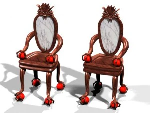 antica sedia drago Modello 3D