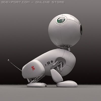 toy robot 3D Model .c4d .max .obj .3ds .fbx .stl .blend 