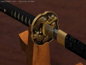 katana on tori stand 3D Модель