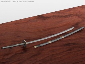 katana on tori stand 3D Модель
