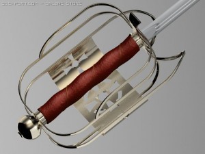 basket hilt broadsword Modelo 3D