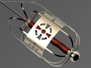 basket hilt broadsword Modelo 3D