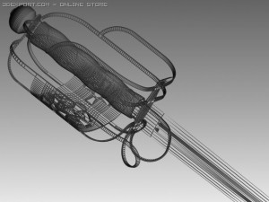 basket hilt broadsword Modelo 3D