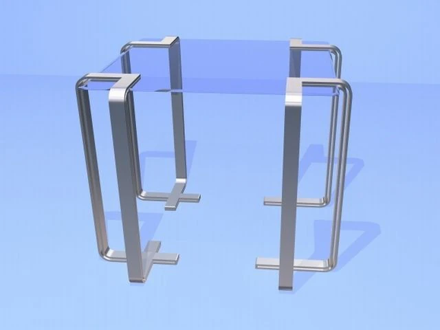 glass table 3D Model .c4d .max .obj .3ds .fbx .stl .blend 