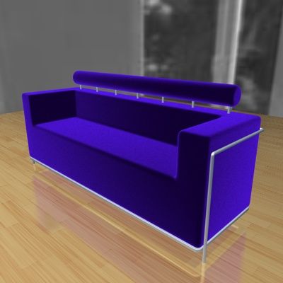three seater 02 3D Model .c4d .max .obj .3ds .fbx .stl .blend