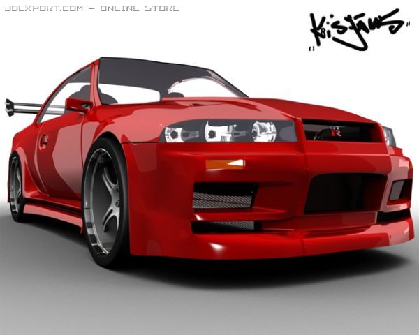nissan skyline 3D मॉडल .c4d .max .obj .3ds .fbx .stl .blend 