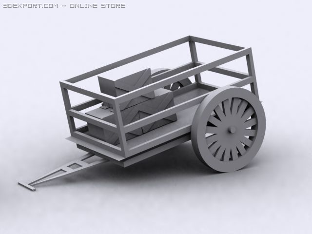 wozek 3D Model .c4d .max .obj .3ds .fbx .stl .blend 