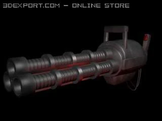gatling laser prototype 3D Model .c4d .max .obj .3ds .fbx .stl .blend 