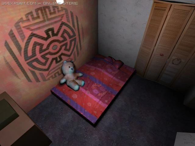 complete bedroom 3D Model .c4d .max .obj .3ds .fbx .stl .blend 