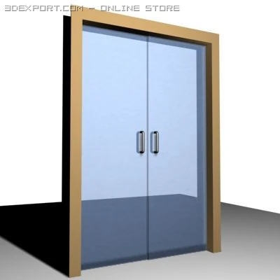 glass pull push door 3D Model .c4d .max .obj .3ds .fbx .stl .blend 