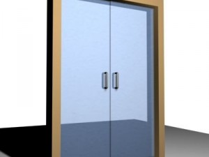glass pull/push door Modello 3D