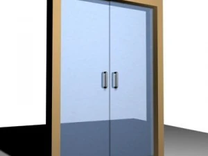 glass pull push door 3D Model