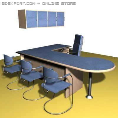 work station 3D Model .c4d .max .obj .3ds .fbx .stl .blend 