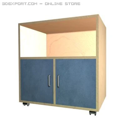 cupbord wooden 3D Model .c4d .max .obj .3ds .fbx .stl .blend 