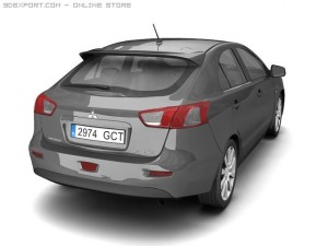2009 mitsubishi lancer sportback 3D 모델