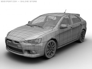 2009 mitsubishi lancer sportback 3D 모델
