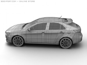 2009 mitsubishi lancer sportback 3D 모델