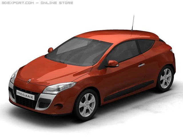 2009 renaut megane coupe 3D Model .c4d .max .obj .3ds .fbx .stl .blend 