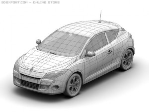 2009 renaut megane coupe 3D Modell