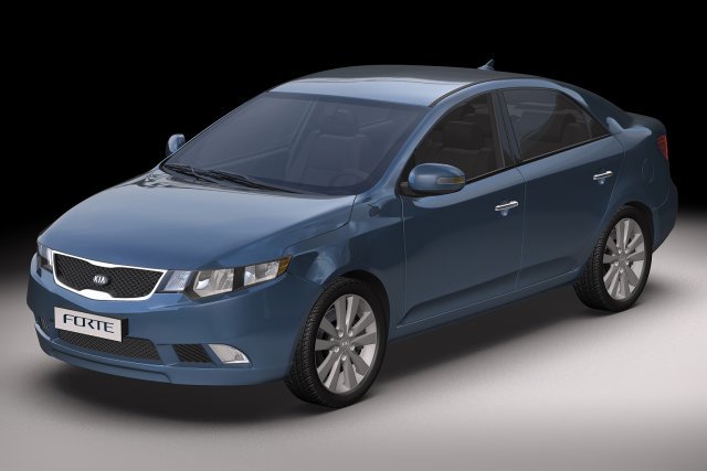 2010 kia forte 3D 模型 .c4d .max .obj .3ds .fbx .stl .blend 
