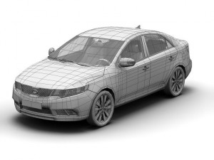 2010 kia forte 3D 模型