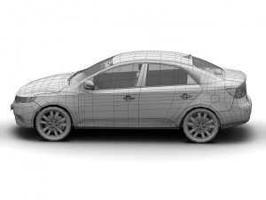 2010 kia forte 3D 模型