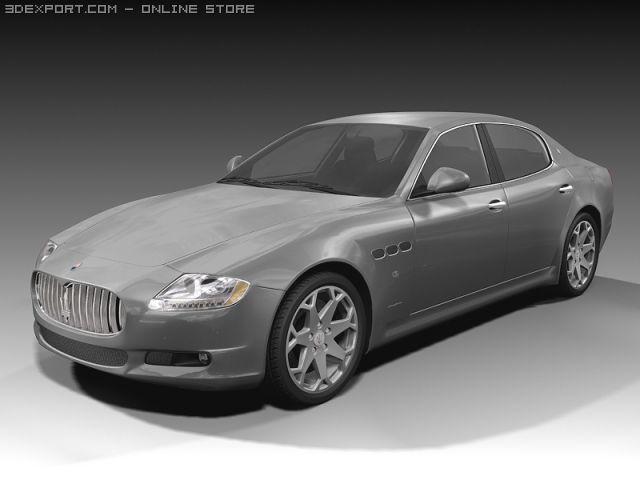 2009 maserati quattroporte Modello 3D .c4d .max .obj .3ds .fbx .stl .blend 