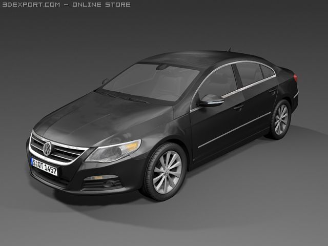 2009 volkswagen passat cc 3D Model .c4d .max .obj .3ds .fbx .stl .blend 