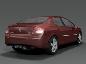 2009 peugeot 407 3D Модель