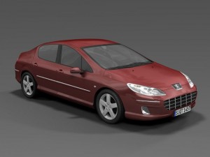 2009 peugeot 407 3D Модель