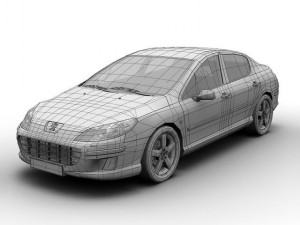 2009 peugeot 407 3D Модель