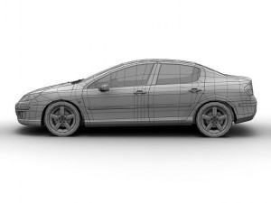 2009 peugeot 407 3D Модель
