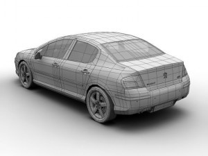 2009 peugeot 407 3D Модель