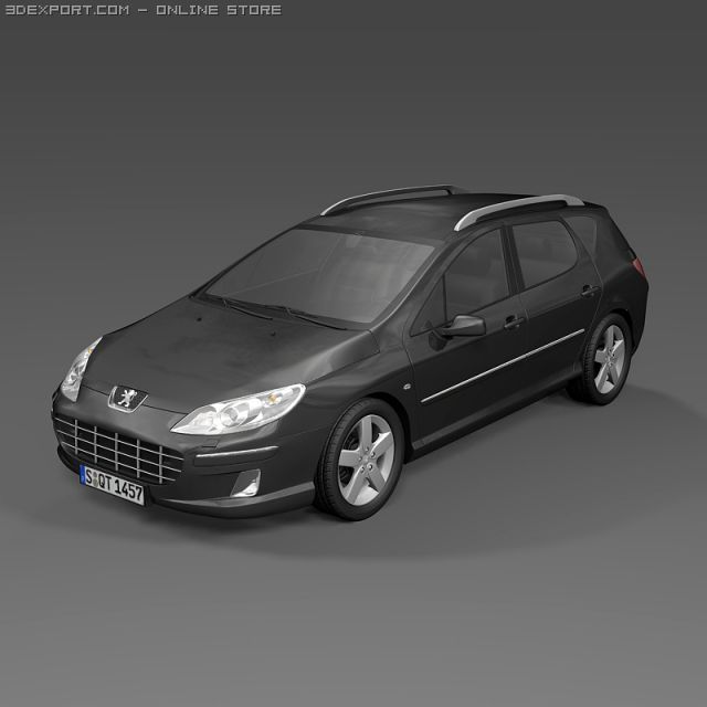 2009 peugeot 407sw 3D मॉडल .c4d .max .obj .3ds .fbx .stl .blend 