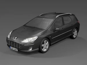 Пежо 407sw 2009 года выпуска. 3D Модель