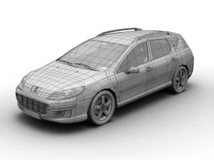2009 peugeot 407sw 3D Model