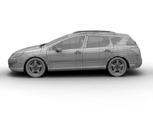 2009 peugeot 407sw 3D मॉडल