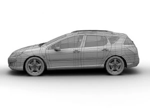 2009 peugeot 407sw 3D Model