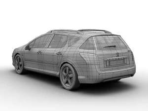 2009 peugeot 407sw 3D Model