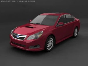 Subaru Legacy GT 2010 года выпуска. 3D Модель
