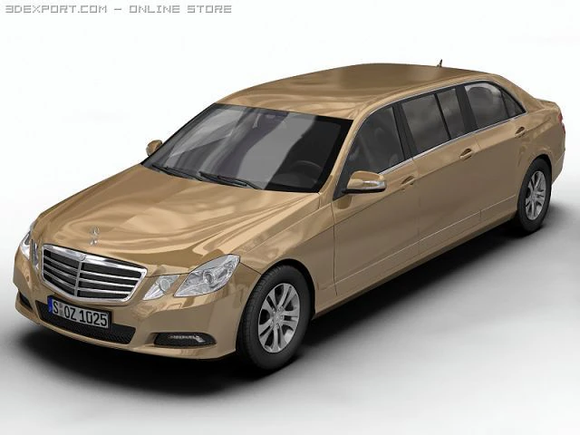 2010 mercedes benz eclass limo 3D Model .c4d .max .obj .3ds .fbx .stl .blend