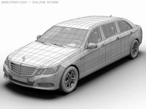 2010 mercedes benz eclass limo 3D Model