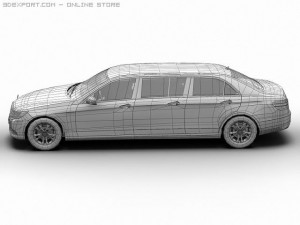 2010 mercedes benz eclass limo Modèle 3D