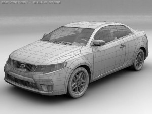 2010 kia forte koup Modello 3D