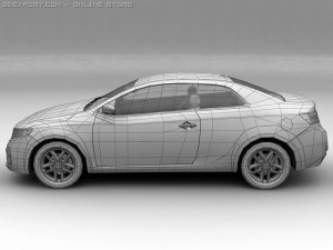 2010 kia forte koup Modello 3D