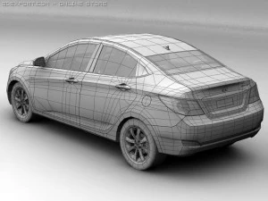 2011 hyundai verna 3D Model