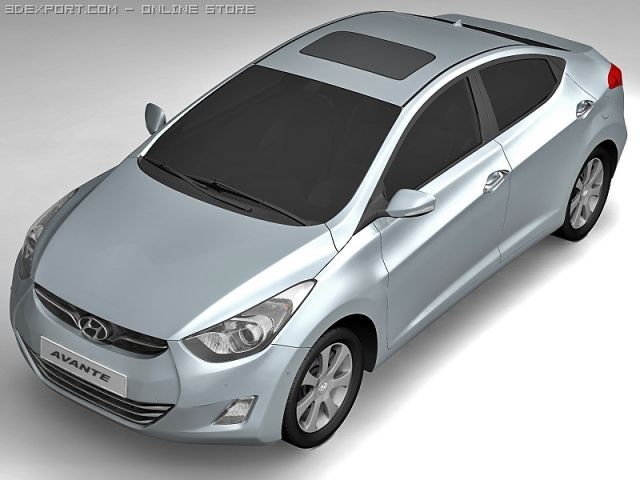 2011 hyundai avante 3D Model .c4d .max .obj .3ds .fbx .stl .blend 
