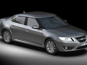 2010 saab 95 sedan 3D 모델