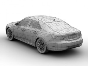 2010 saab 95 sedan 3D 모델