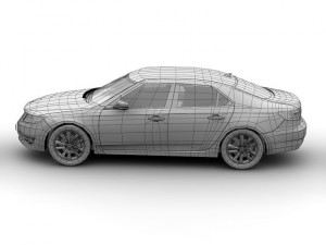 2010 saab 95 sedan 3D 모델